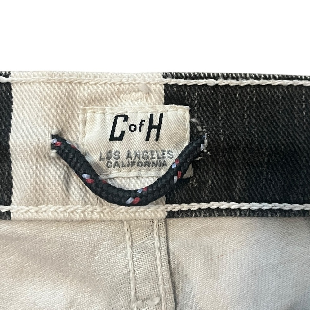 Citizens Of Humanity Striped Black & White Denim Cutoff Shorts 29 - Picture 3 of 5